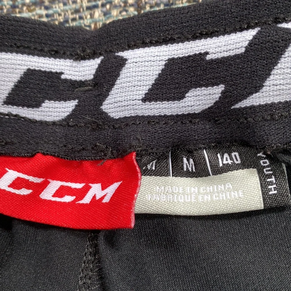 CCM Black Hockey Shorts, Size Youth M